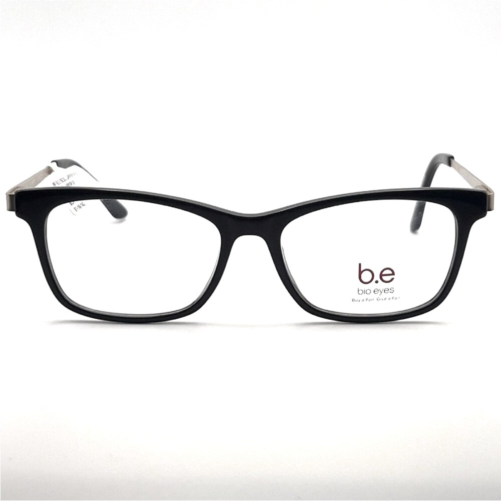 NWT b.e Bio Eyes BE252 Larkspur Rx’able Black Eyeglass Frames, Unisex 51-16-142